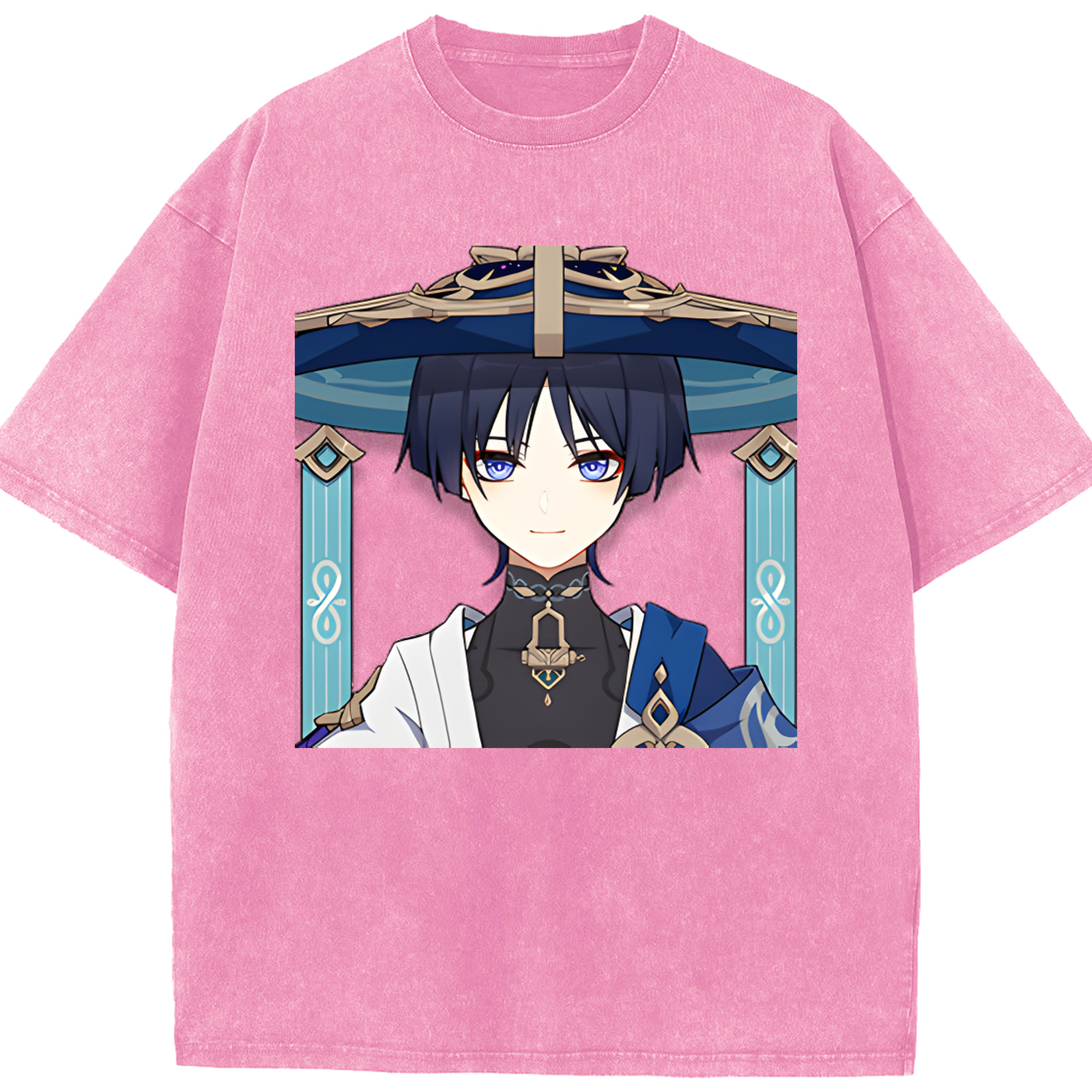げんし神 さんペい genshin Sanpei 綿100% ヴィンテージ風 半袖Tシャツ（フロントプリント）